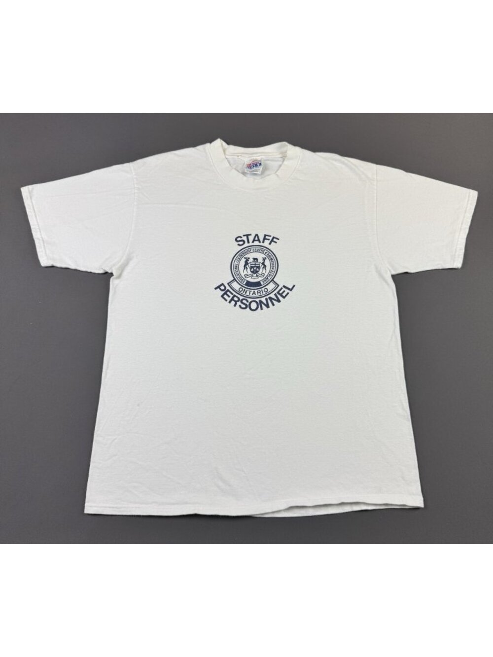 Rare Vintage 90s Ontario Educational Animation Scolaire Staff Personnel Hanes T